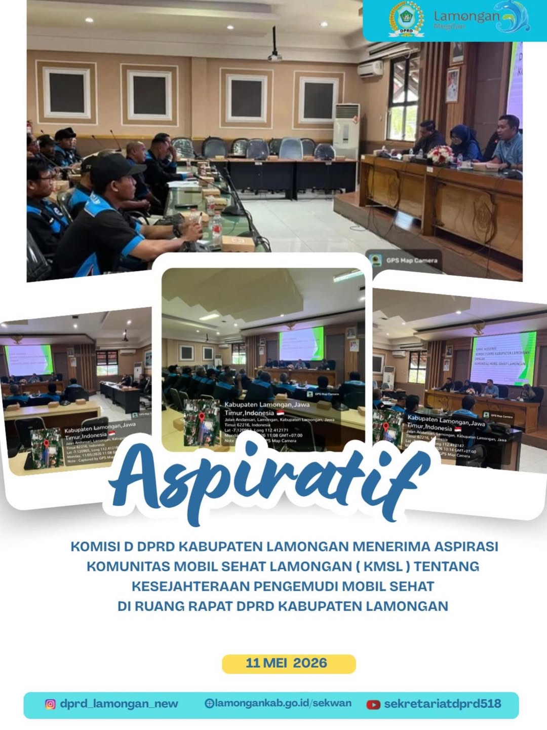 Foto: Komisi D DPRD Kabupaten Lamongan @dprd_lamongan_new menerima aspirasi Komunitas Mobil Sehat Lamongan ( KMSL ).