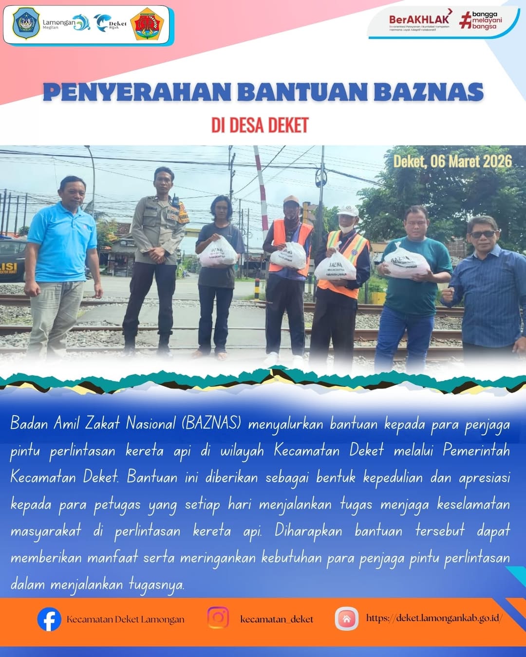 Foto: PENYERAHAN BANTUAN BAZNAS DI DESA DEKET