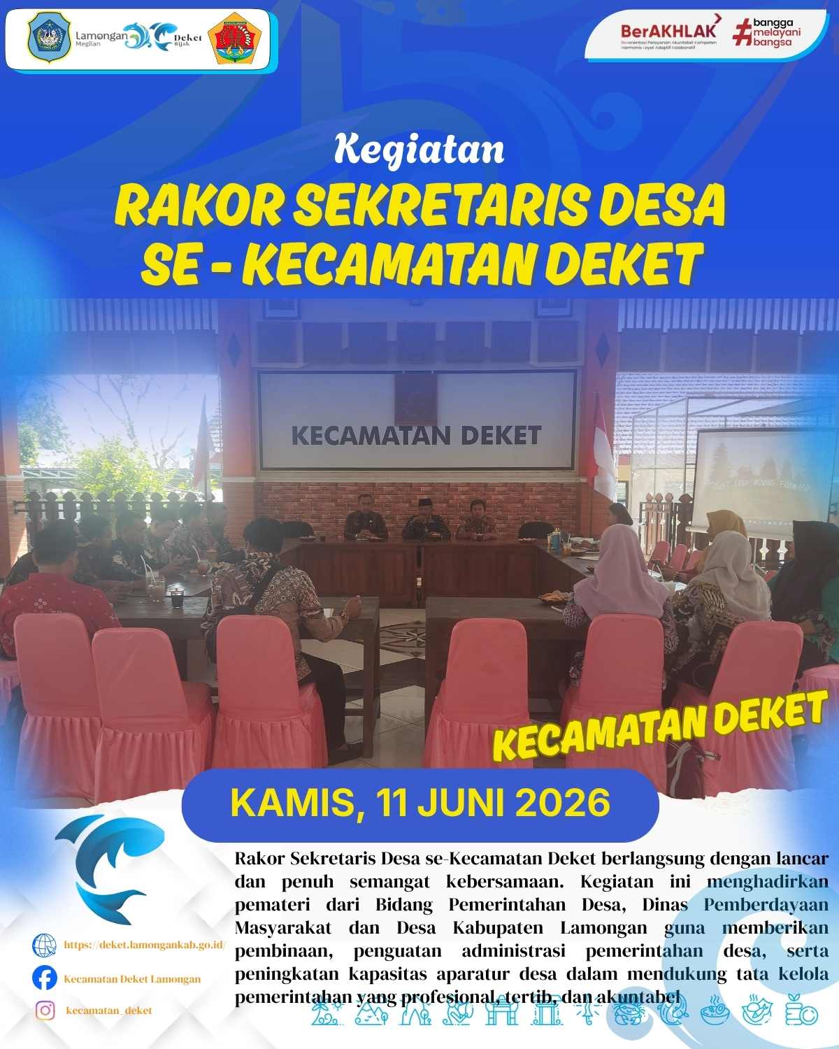 Foto: RAPAT KOORDINASI SEKRETARIS DESA SE-KECAMATAN DEKET