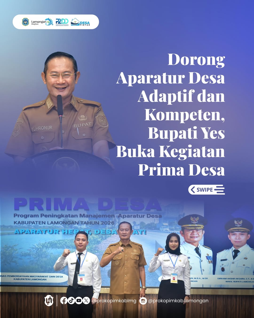 Foto: Dorong Aparatur Desa Adaptif dan Kompeten, Bupati Yes Buka Kegiatan Prima Desa