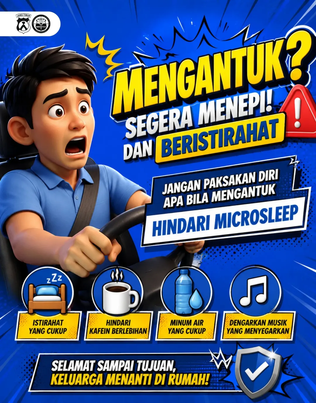 Foto: HALLO SOBAT POLRI, KAMI MENGHIMBAU KEPADA SELURUH PENGGUNA JALAN UNTUK SELALU MENGUTAMAKAN KESELAMATAN SAAT BERKENDARA.