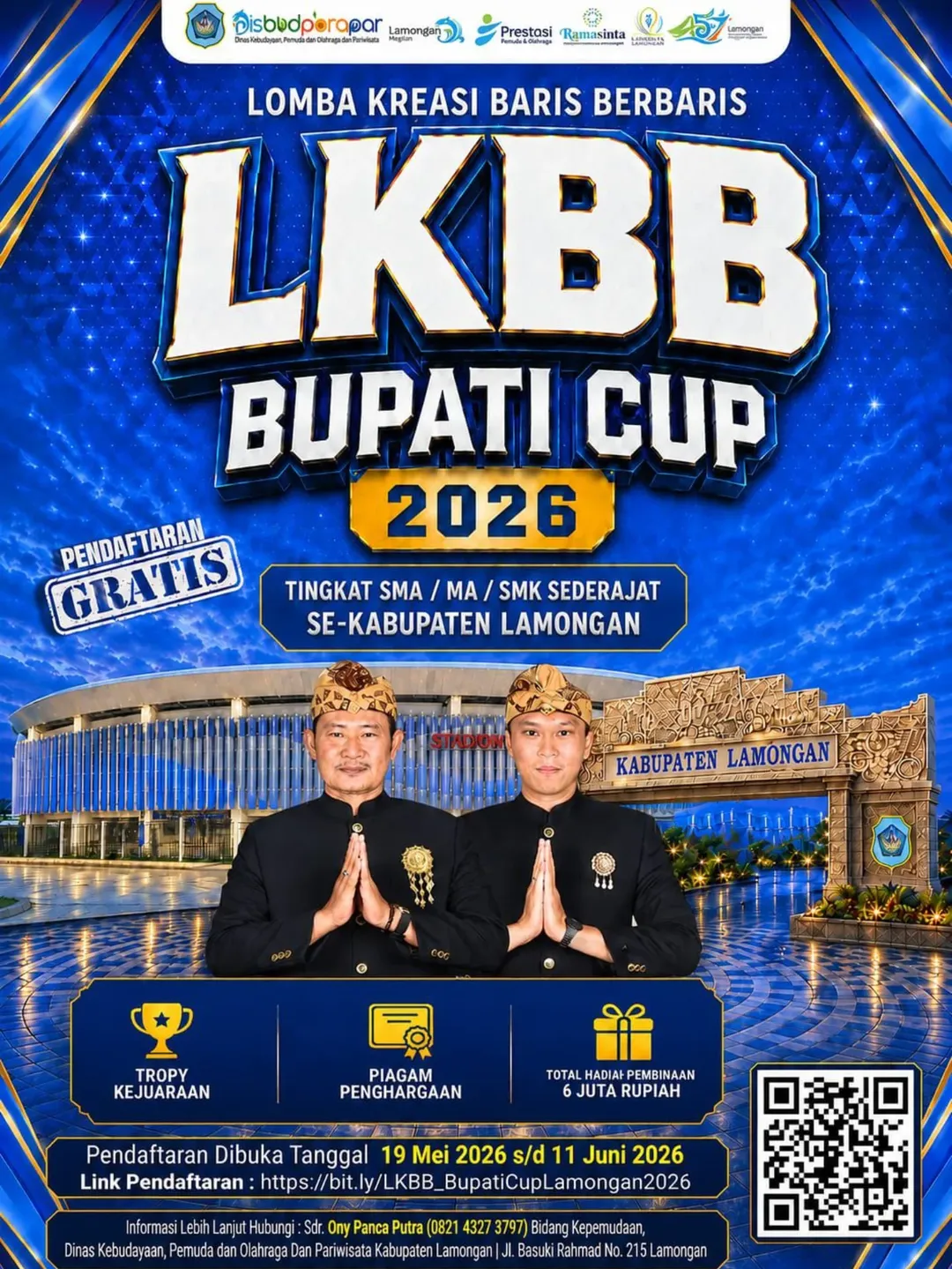 Foto: HALLO PEMUDA TANGGUH KABUPATEN LAMONGAN 👋 DINAS KEBUDAYAAN, PEMUDA DAN OLAHRAGA DAN PARIWISATA KABUPATEN LAMONGAN MENGADAKAN LOMBA KREASI BARIS BERBARIS (LKBB)