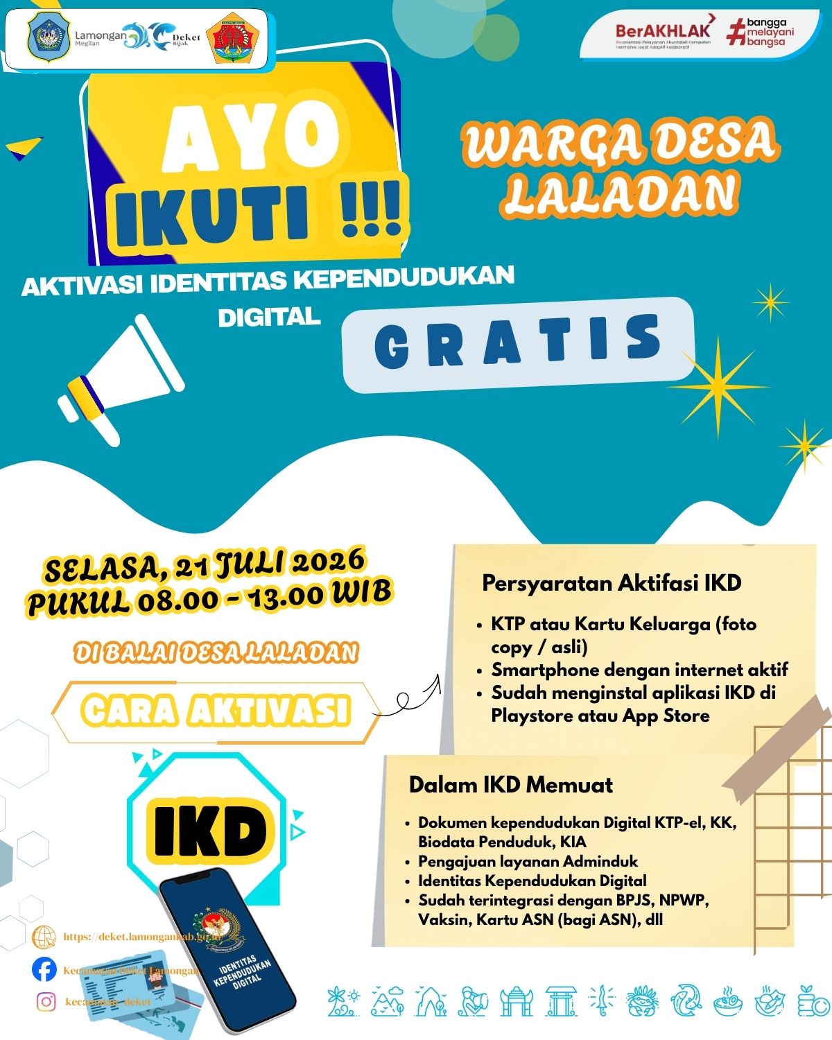 Foto: 📢 WARGA DESA LALADAN, AYO IKUTI AKTIVASI IKD (IDENTITAS KEPENDUDUKAN DIGITAL)! 📢