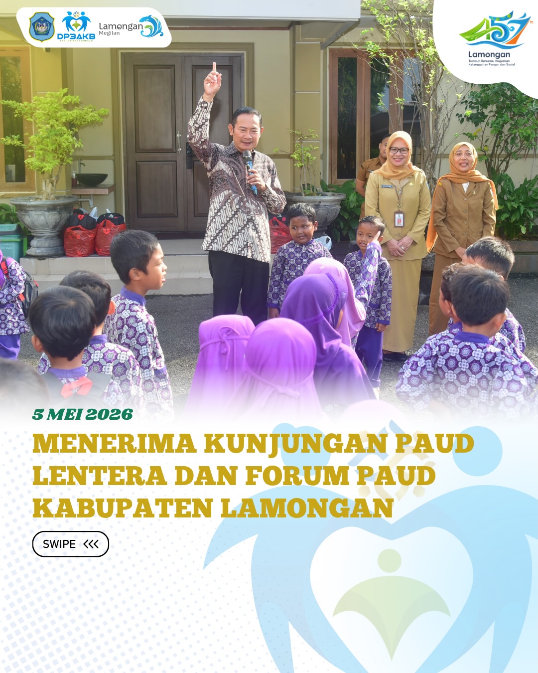 Foto: Hari Selasa, 05 Mei 2026, Rumah Dinas Bupati Lamongan menjadi tempat penuh keceriaan dan semangat belajar