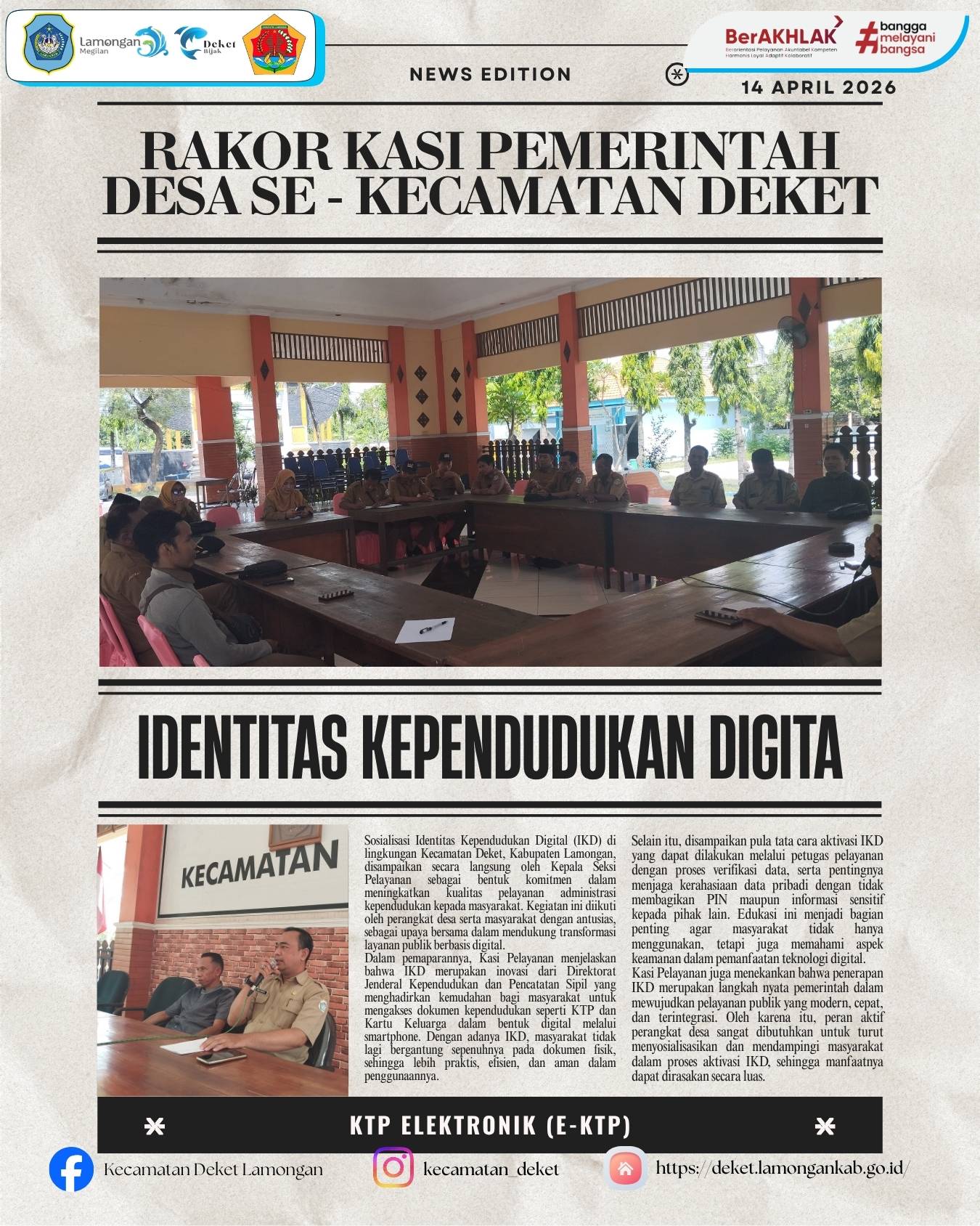 Foto: RAPAT KOORDINASI KASI PEMERINTAH DESA SE - KECAMATAN DEKET