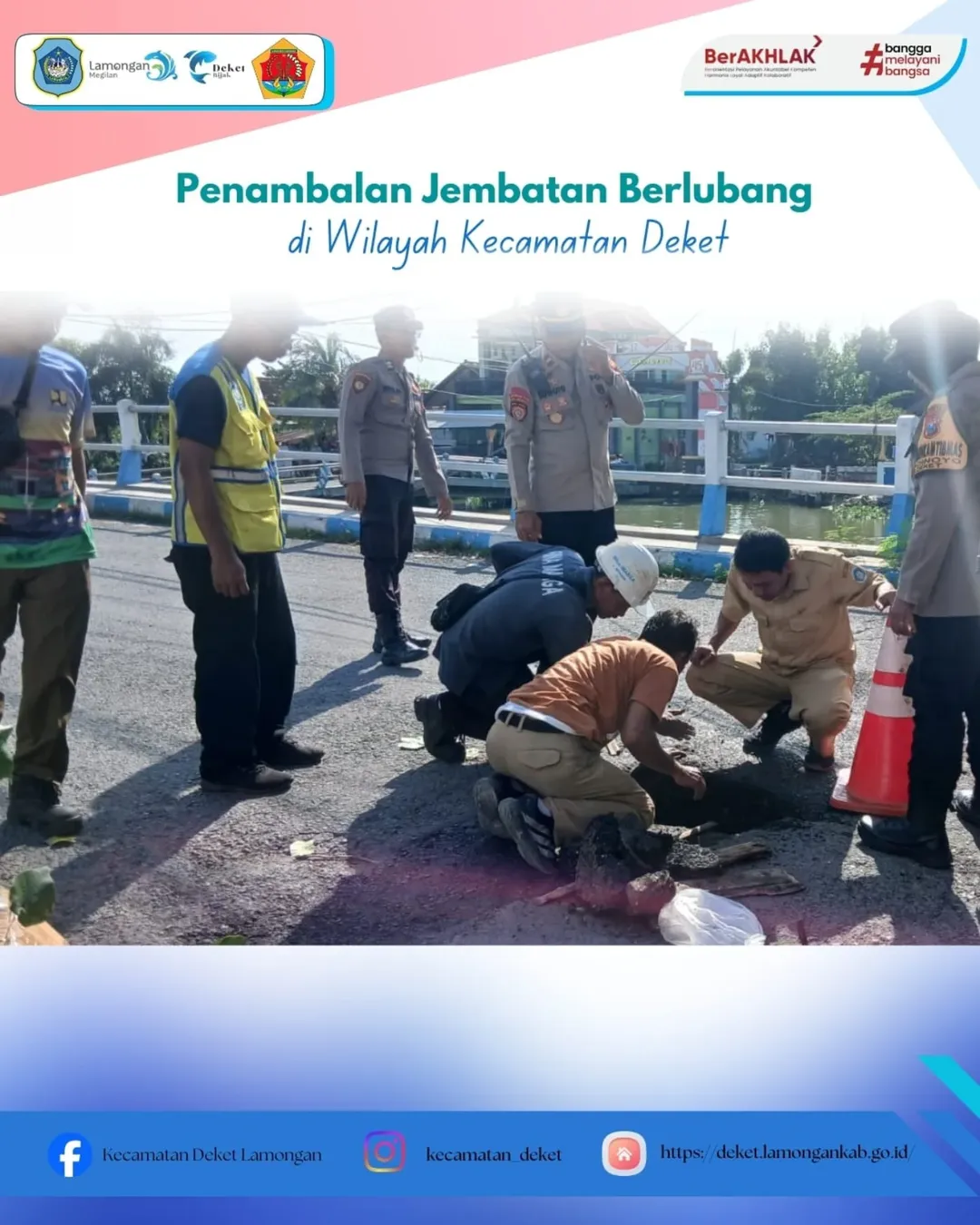 PENAMBALAN JEMBATAN BERLUBANG DI DESA DINOYO