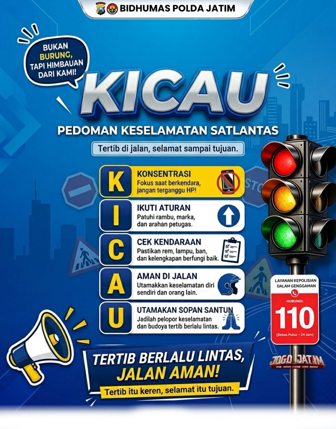 Foto: KICAU bukan sekadar himbauan, tapi pedoman sederhana untuk keselamatan di jalan.