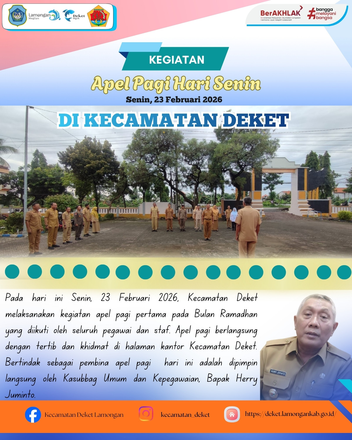 Foto: APEL PAGI HARI SENIN