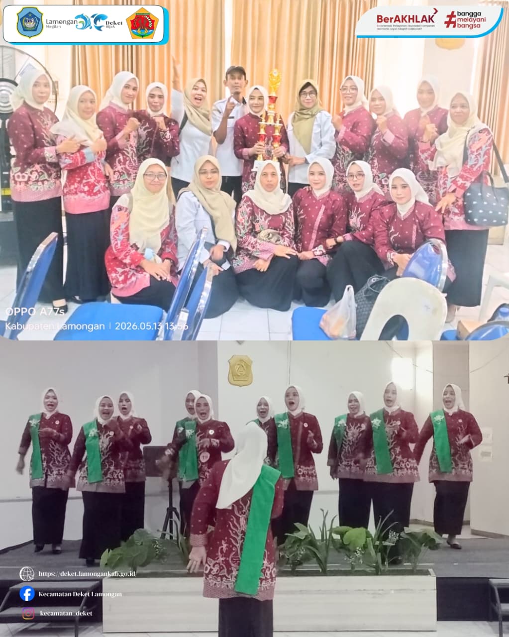 Foto: SELAMAT DAN SUKSES UNTUK TIM PADUAN SUARA PGTK KECAMATAN DEKET ATAS RAIHAN JUARA HARAPAN 1 KABUPATEN LAMONGAN