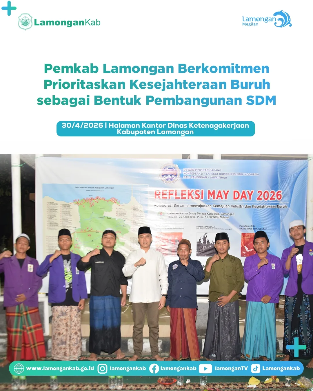 Foto: Pemerintah Kabupaten Lamongan menegaskan komitmennya dalam memprioritaskan kesejahteraan buruh sebagai bagian dari pembangunan sumber daya manusia (SDM)