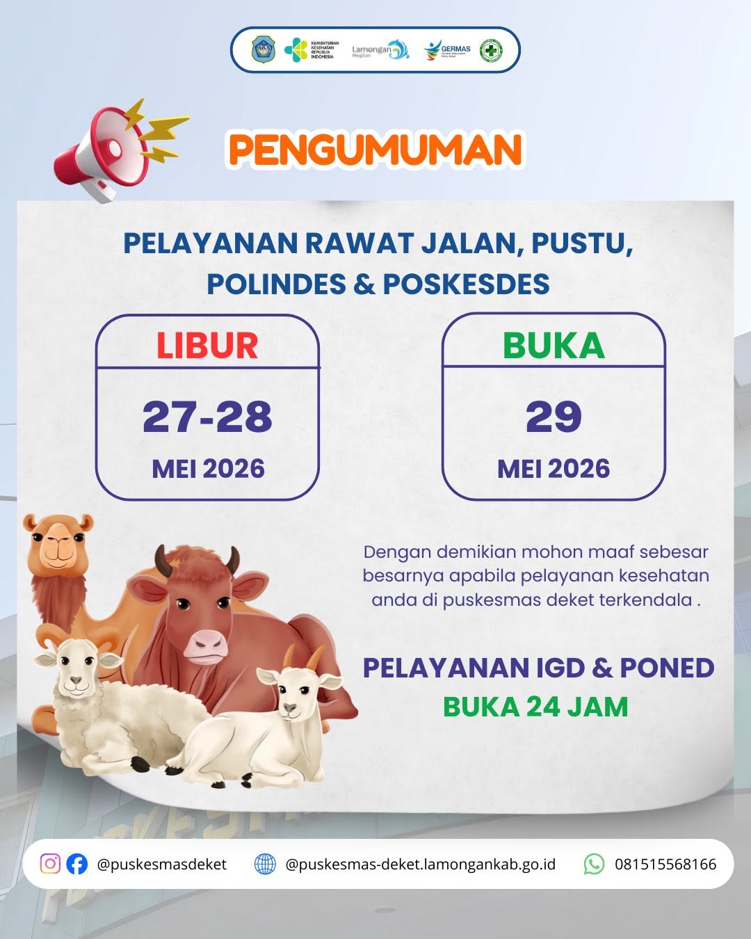 Foto: JADWAL PELAYANAN RAWAT JALAN, PUSTU, POLINDES, DAN POSKESDES TANGGAL 27, 28, DAN 29