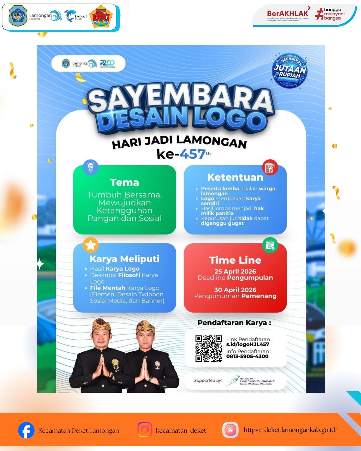 Foto: SAYEMBARA DESAIN LOGO HARI JADI LAMONGAN KE-457 RESMI DIBUKA!