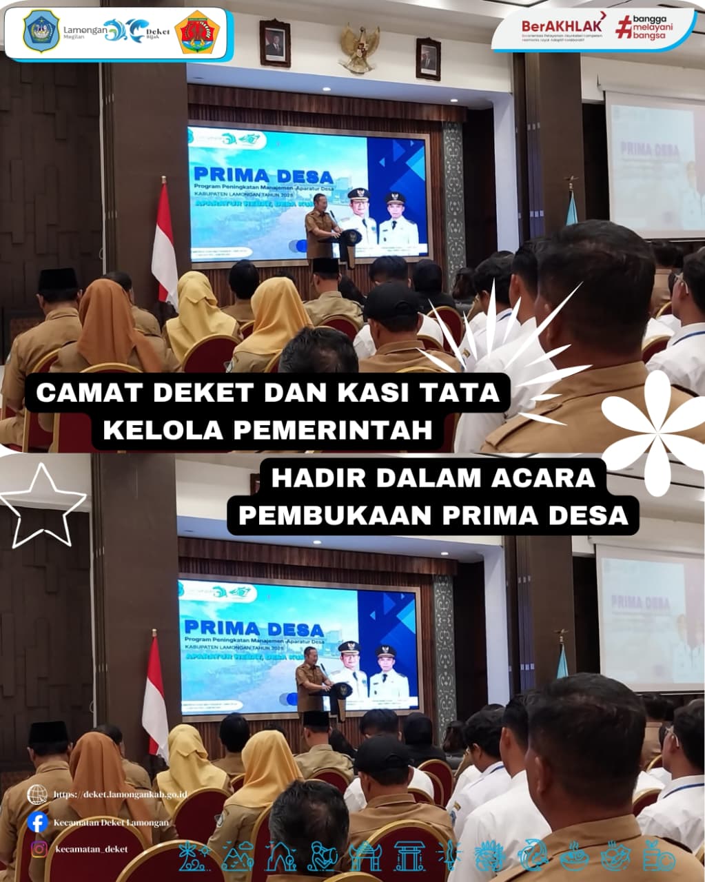 Foto: SINERGI UNTUK DESA YANG LEBIH KUAT! 🤝 CAMAT DEKET DAN KASI TATA KELOLA PEMERINTAH MENGHADIRI PEMBUKAAN PRIMA DESA (PROGRAM PENINGKATAN MANAJEMEN APARATUR DESA) KABUPATEN LAMONGAN.