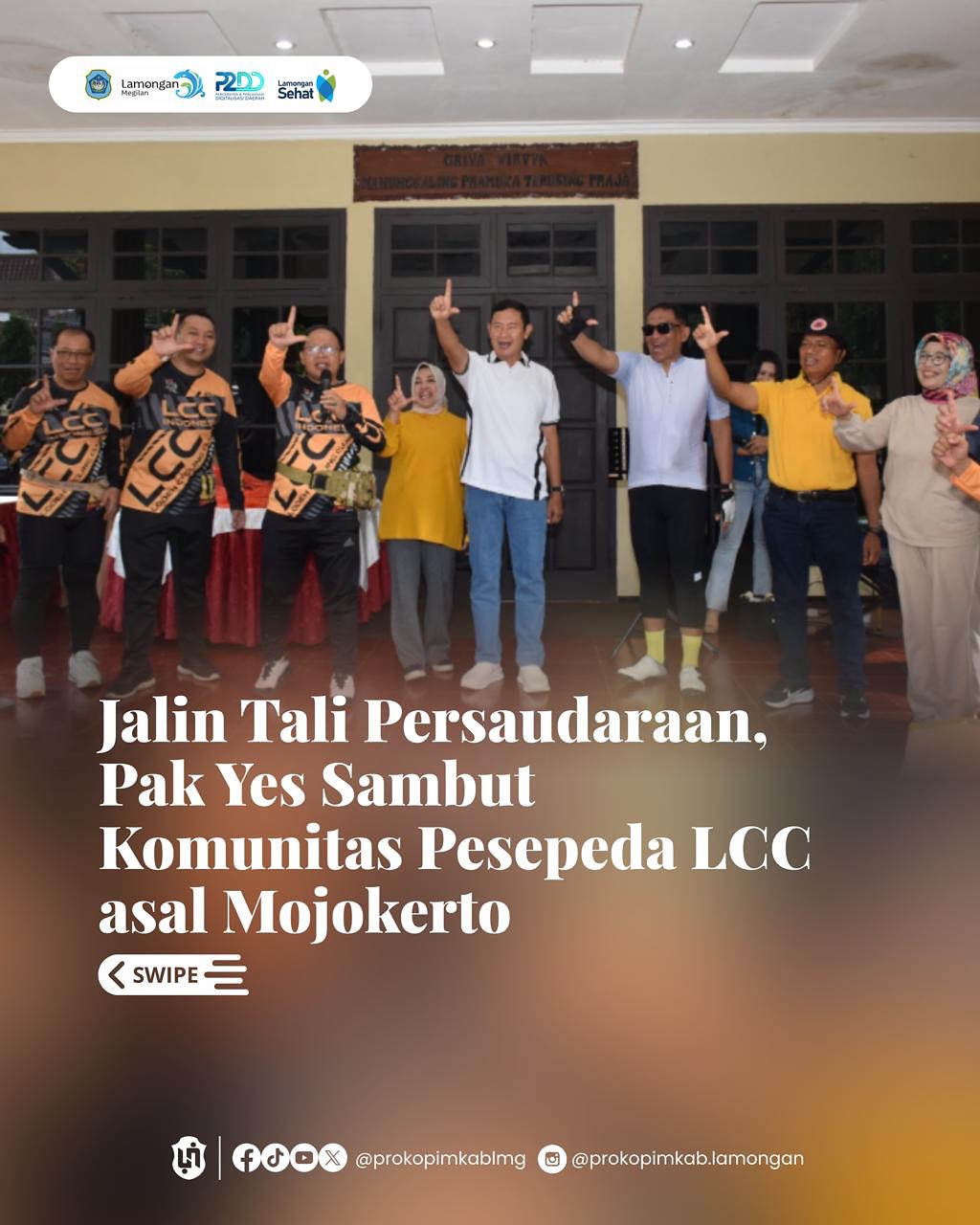 Foto: Jalin Tali Persaudaraan, Pak Yes Sambut Komunitas Pesepeda LCC asal Mojokerto
