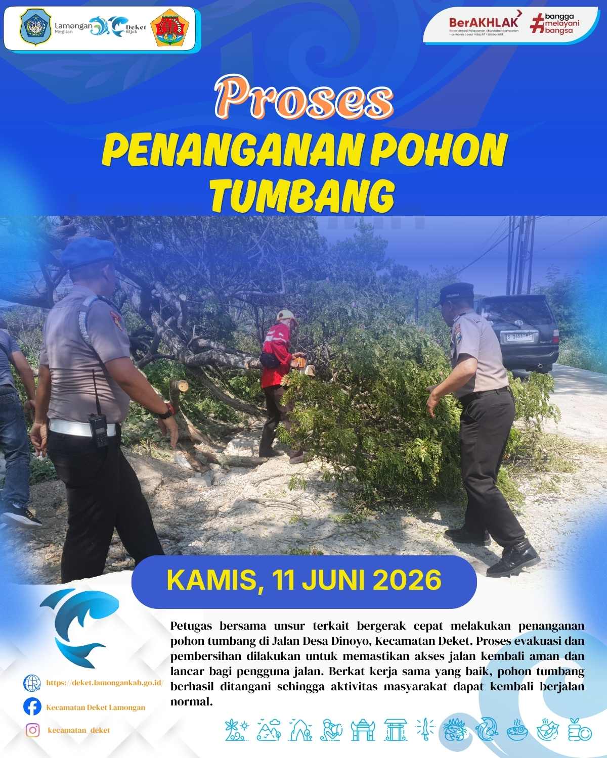 Foto: PROSES PENANGANAN POHON TUMBANG