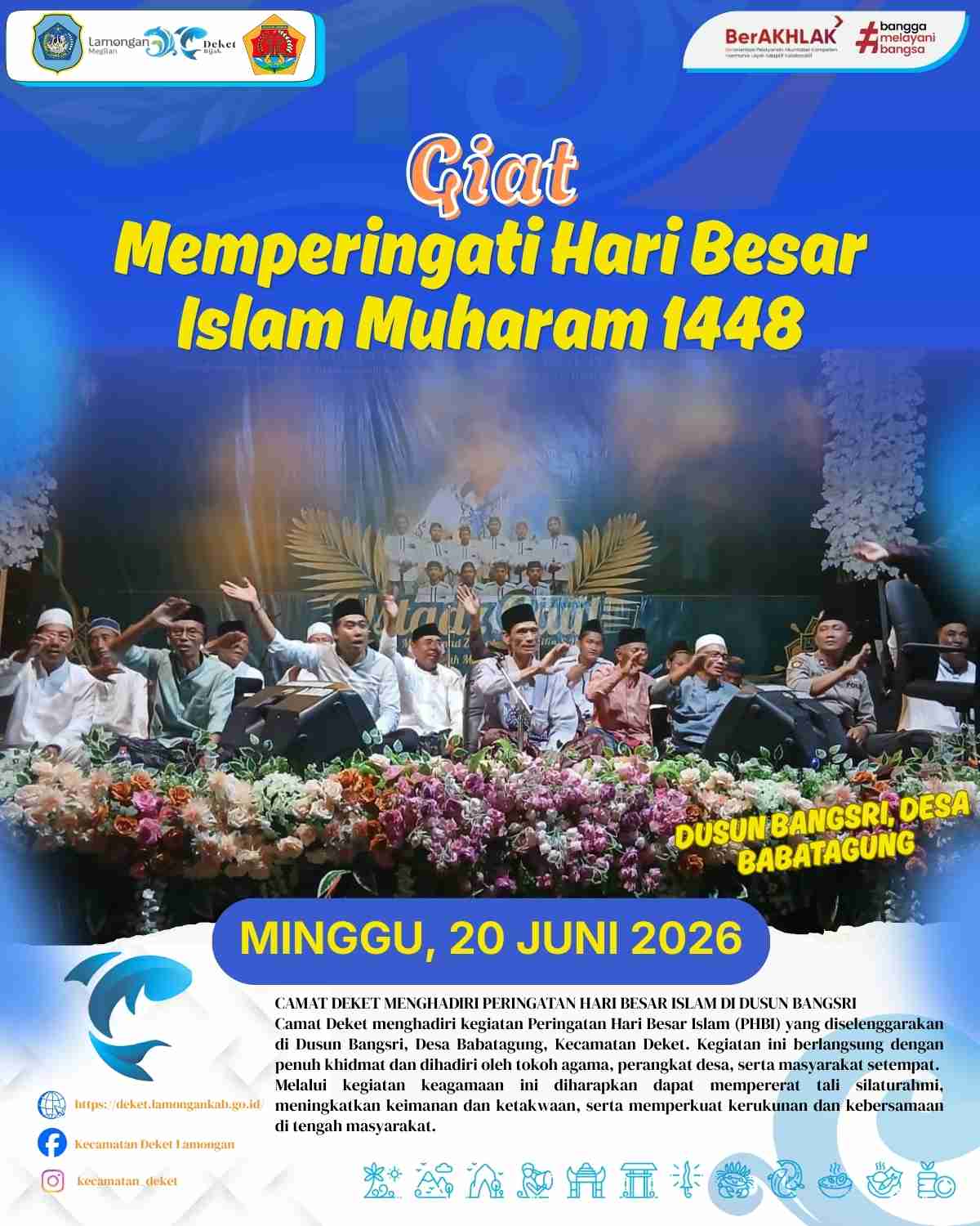 Foto: GIAT MEMPERINGATI HARI BESAR ISLAM MUHARAM 1448 H DI DUSUN BANGSRI DESA BABAT AGUNG KECAMATAN DEKET