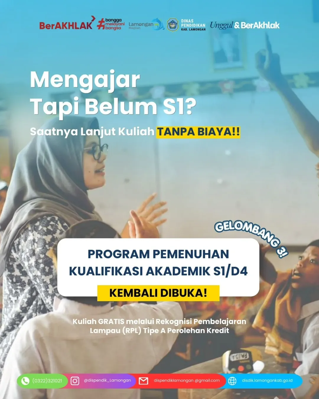 Foto: Mengajar Tapi Belum S1/D4? Sekarang saatnya lanjut kuliah tanpa biaya!