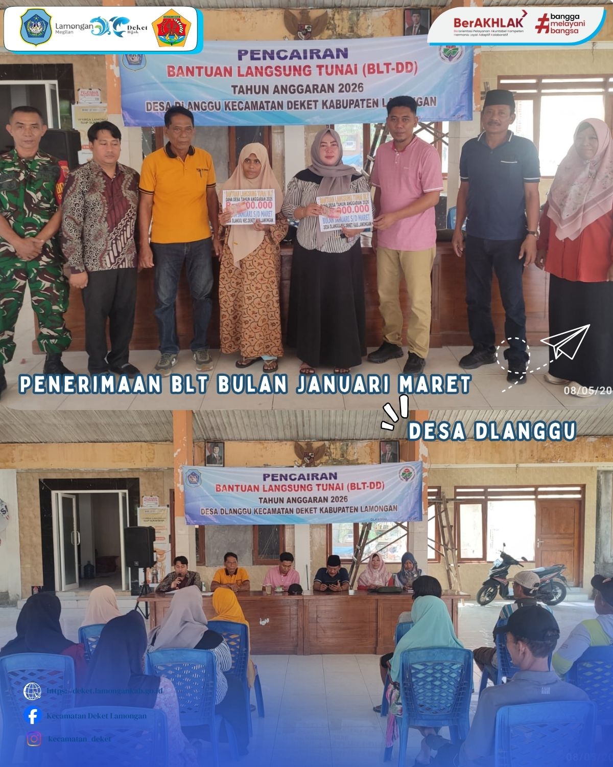 Foto: PENERIMAAN BLT BULAN JANUARI - MARET DESA DLANGGU