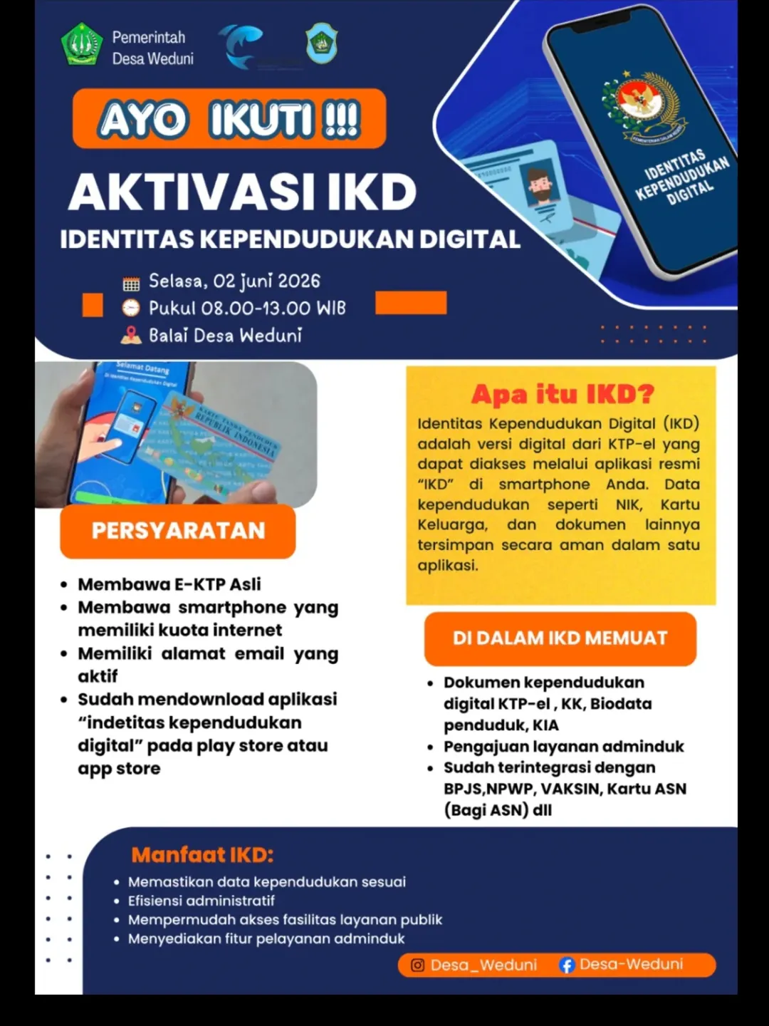 Foto: WARGA DESA WEDUNI, SUDAH PUNYA IKD BELUM ?