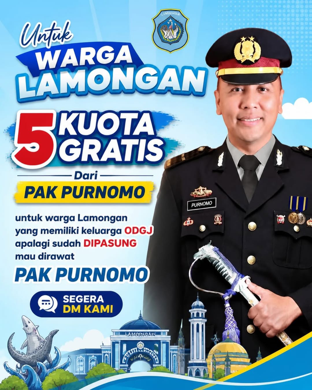 Foto: 5 KUOTA GRATIS DARI PAK PURNOMO UNTUK WARGA LAMONGAN