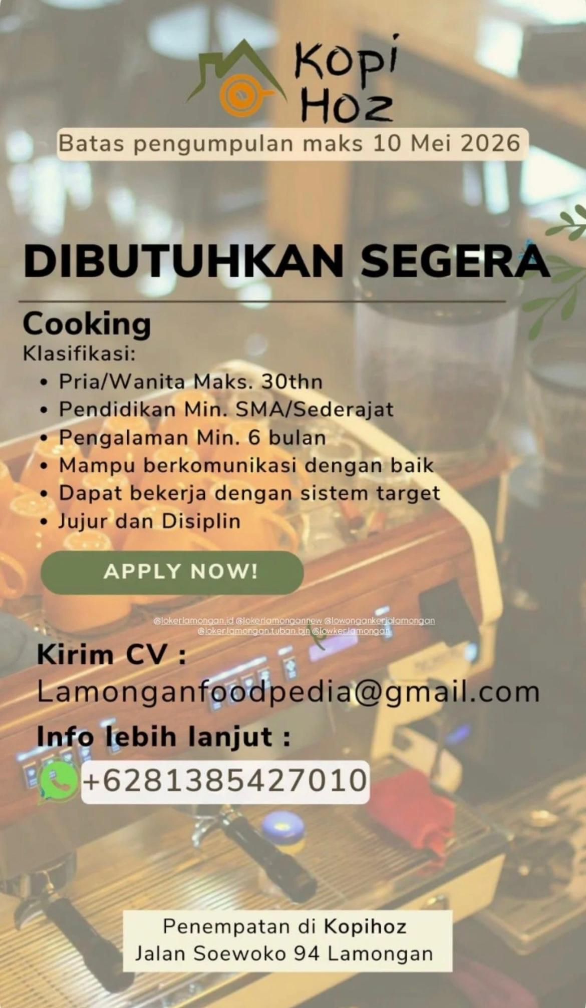Foto: LOKER KOPI HOZ
