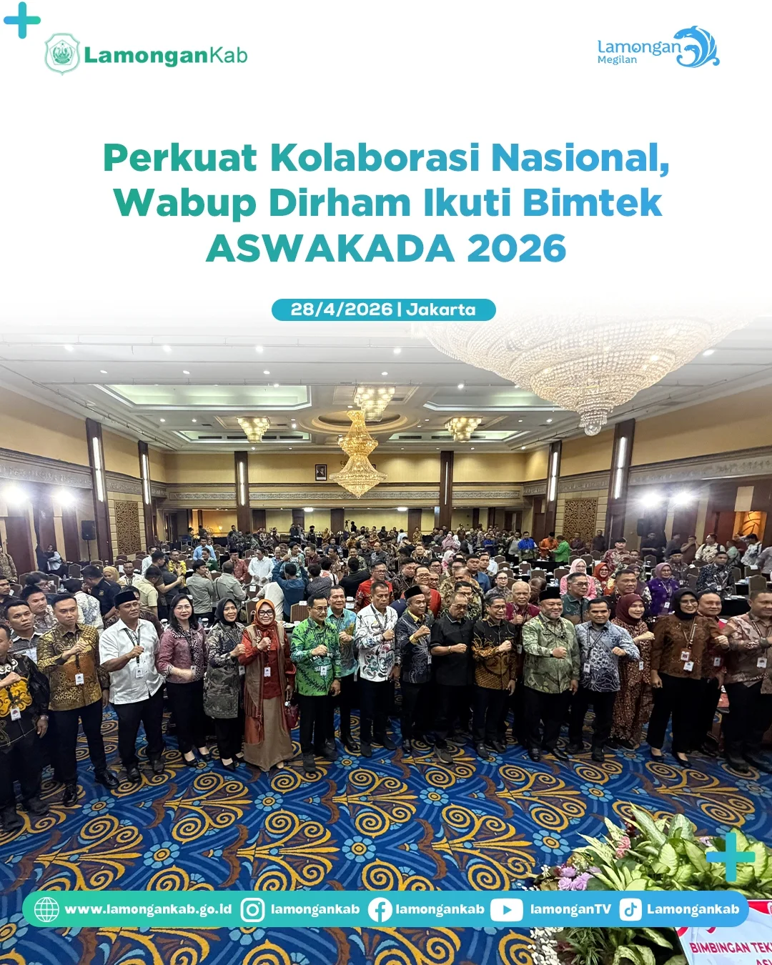 Foto: PERKUAT KOLABORASI NASIONAL, WABUP DIRHAM IKUTI BIMTEK ASWAKADA 2026