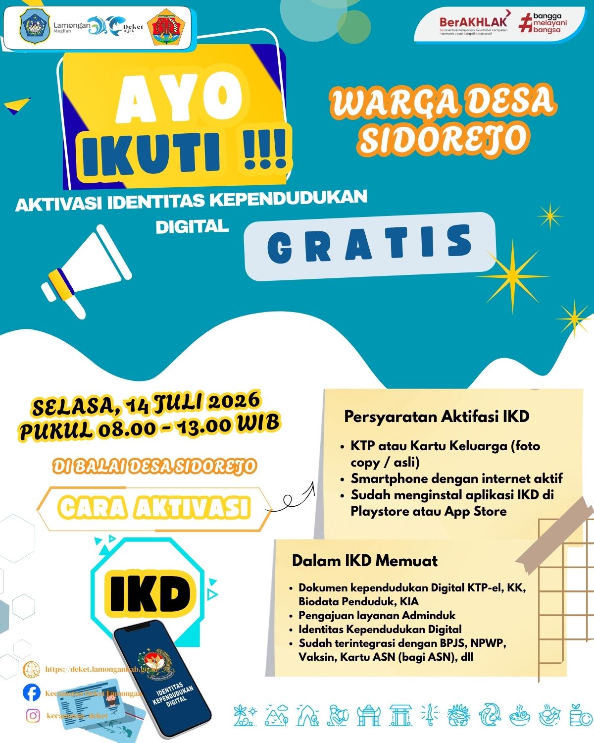 Foto: 📢 WARGA DESA SIDOREJO, AYO IKUTI AKTIVASI IKD (IDENTITAS KEPENDUDUKAN DIGITAL)! 📢