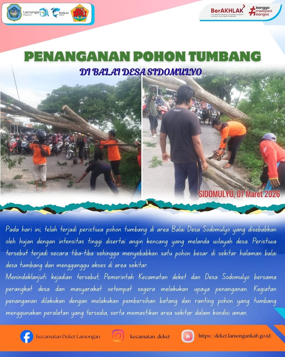 Foto: PENANGANAN POHON TUMBANG DI DESA SIDOMULYO
