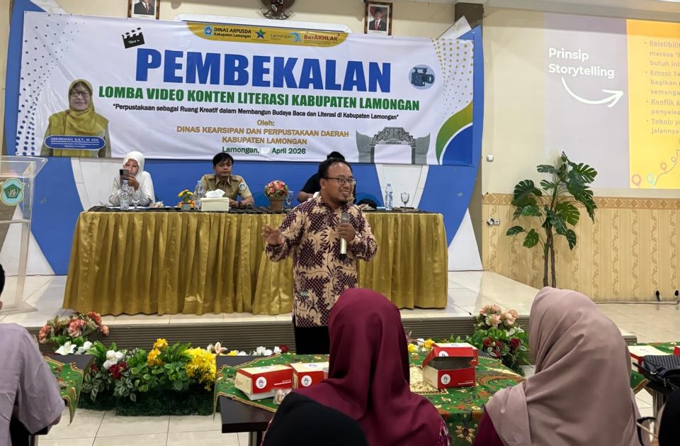 Foto: Budayakan Literasi Melalui Media Digital, Dinas Arpusda Gelar Pembekalan Lomba Video Konten Literasi Se - Kab. Lamongan