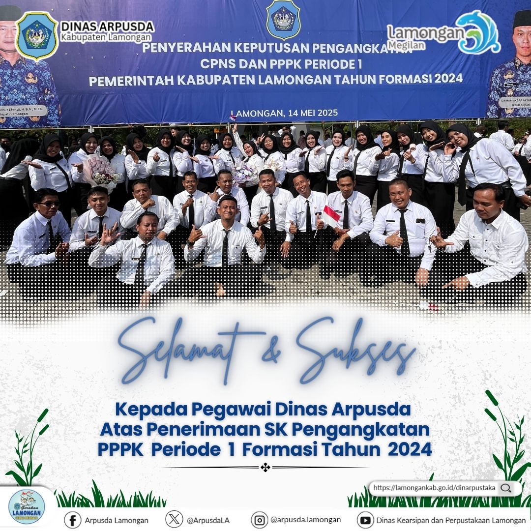31 PPPK DINAS ARPUSDA RESMI MENERIMA SK PENGANGKATAN OLEH BUPATI LAMONGAN