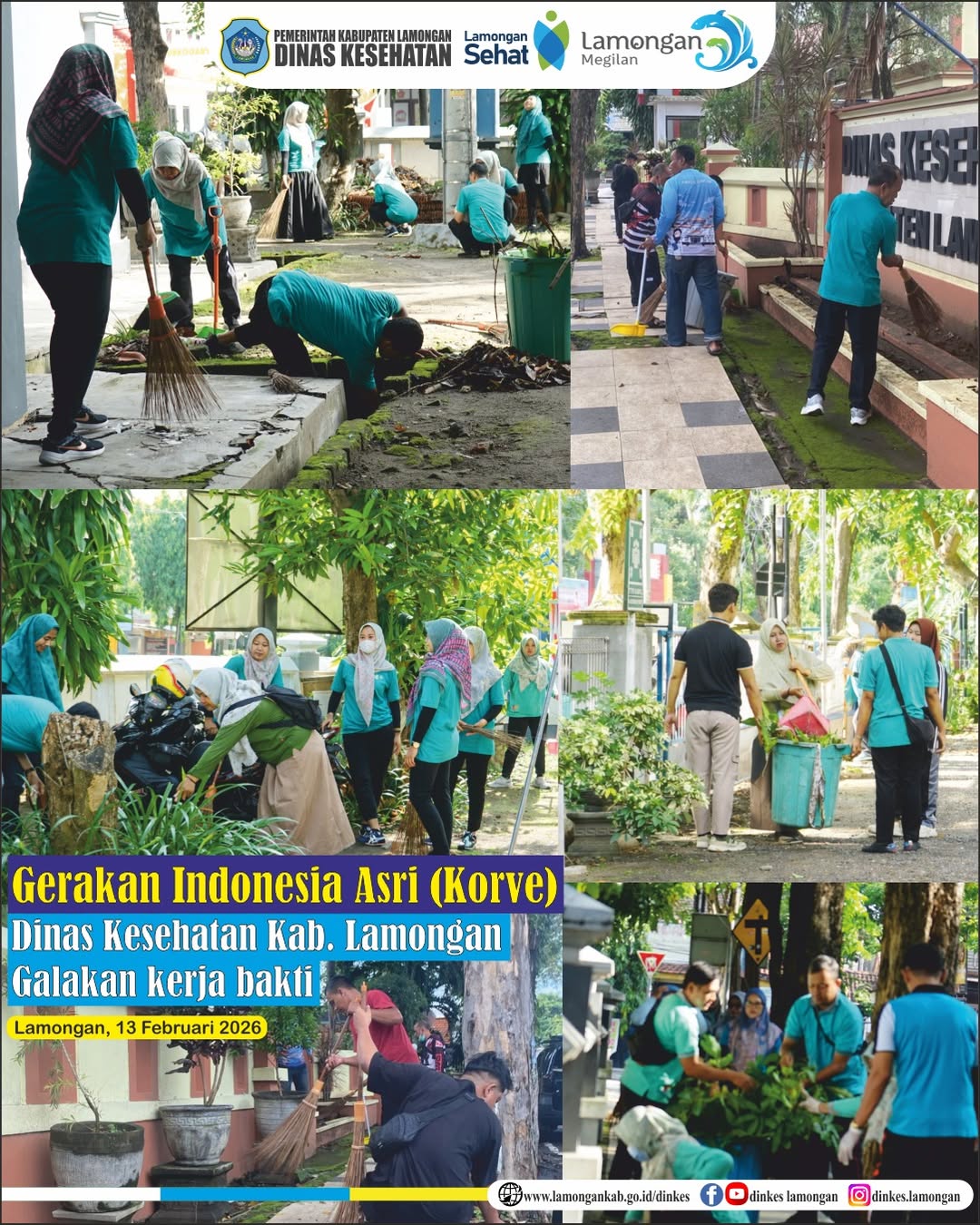 Foto: Gerakan Indonesia Asri (Korve) Dinas Kesehatan Kab. Lamongan, Galakan kerja bakti.