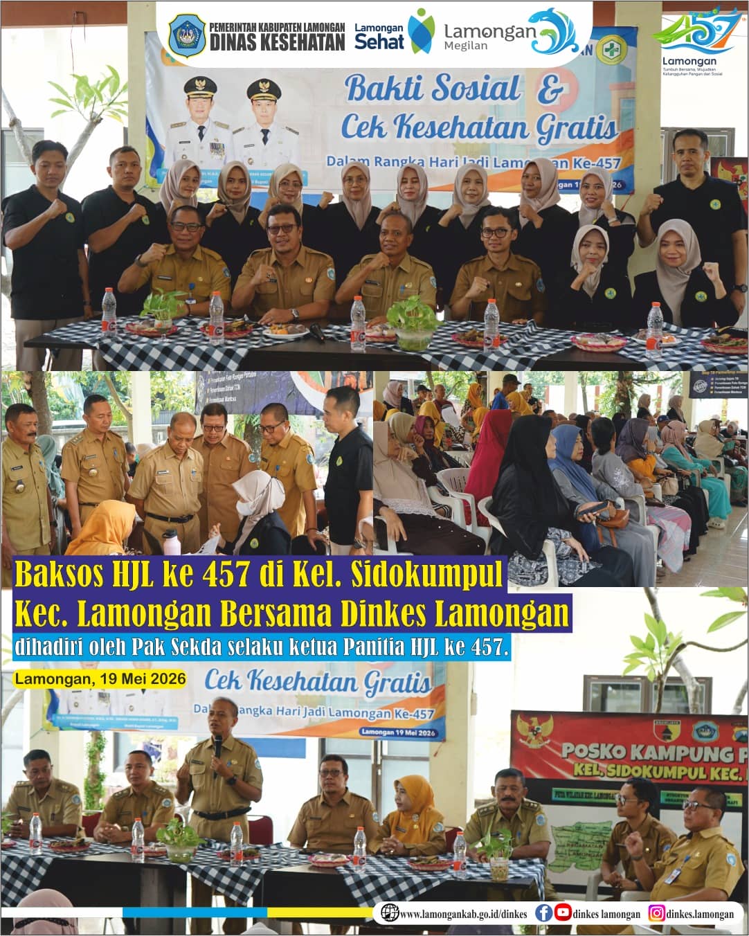 Foto: Bakti Sosial HJL ke-457 di Kel. Sidokumpul, Kec. Lamongan dihadiri oleh Bapak Sekretaris Daerah selaku Ketua Panitia HJL ke-457.