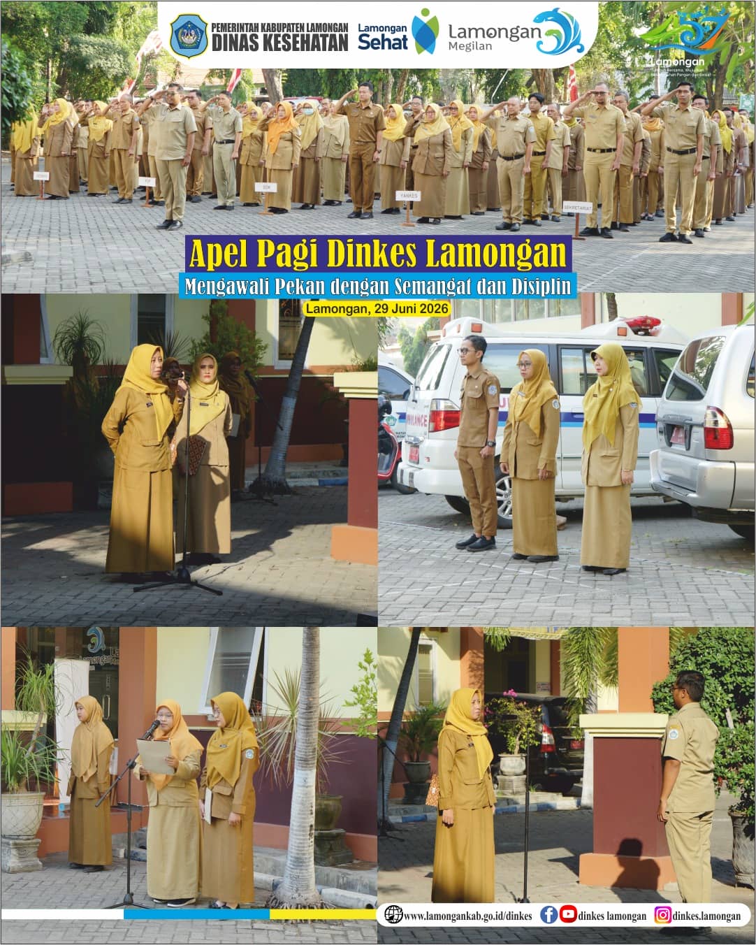 Apel Pagi Dinkes Lamongan, Mengawali Pekan dengan Semangat dan Disiplin.