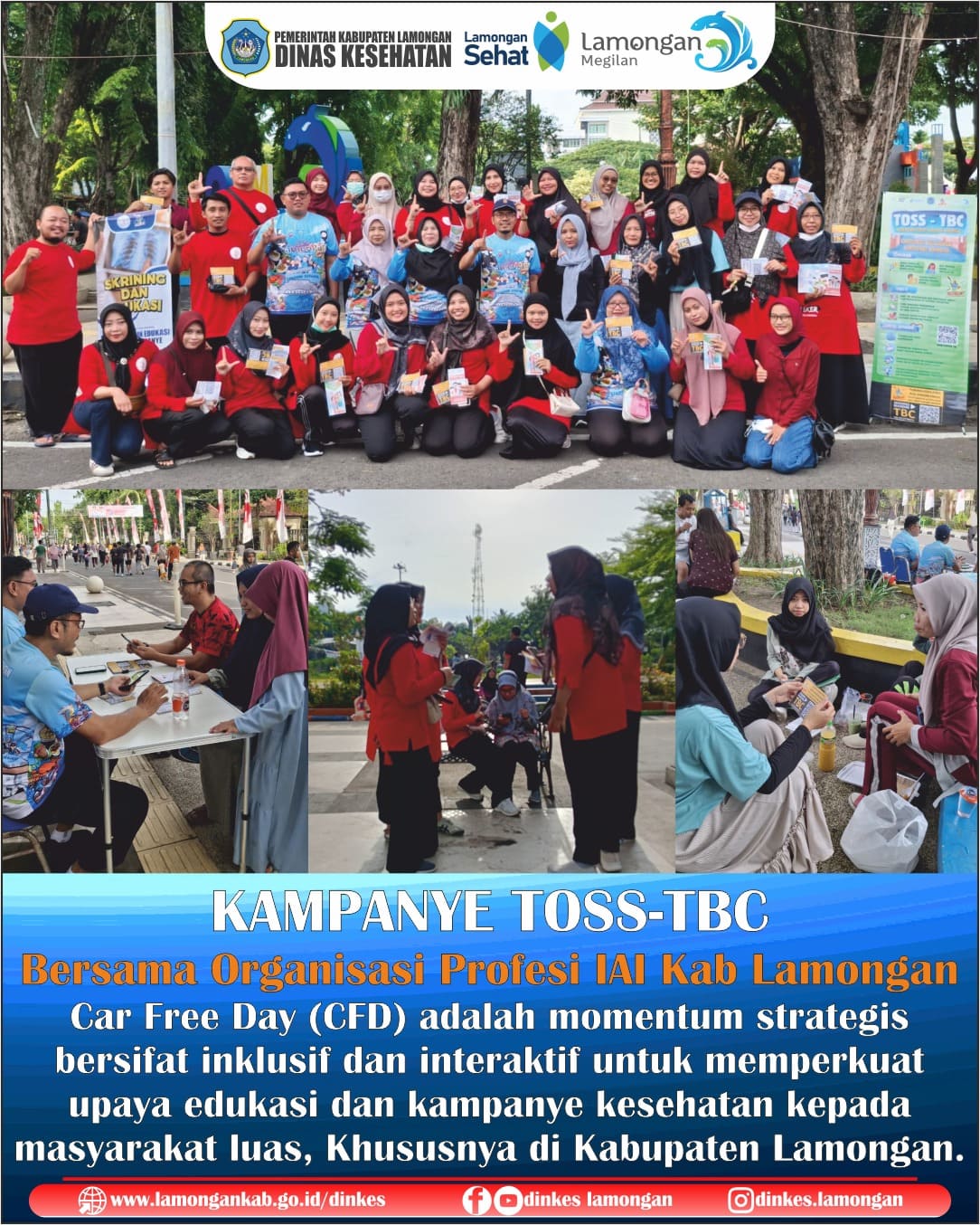 Foto: Kampanye TOSS-TBC Dinkes Lamongan Bersama Organisasi Profesi IAI Kabupaten Lamongan.