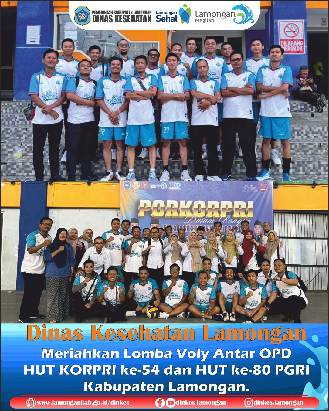 Foto: Dinas Kesehatan Lamongan Meriahkan Semarak Lomba Voli Dalam rangka HUT KORPRI ke-54 dan HUT PGRI ke-80 tahun 2025.