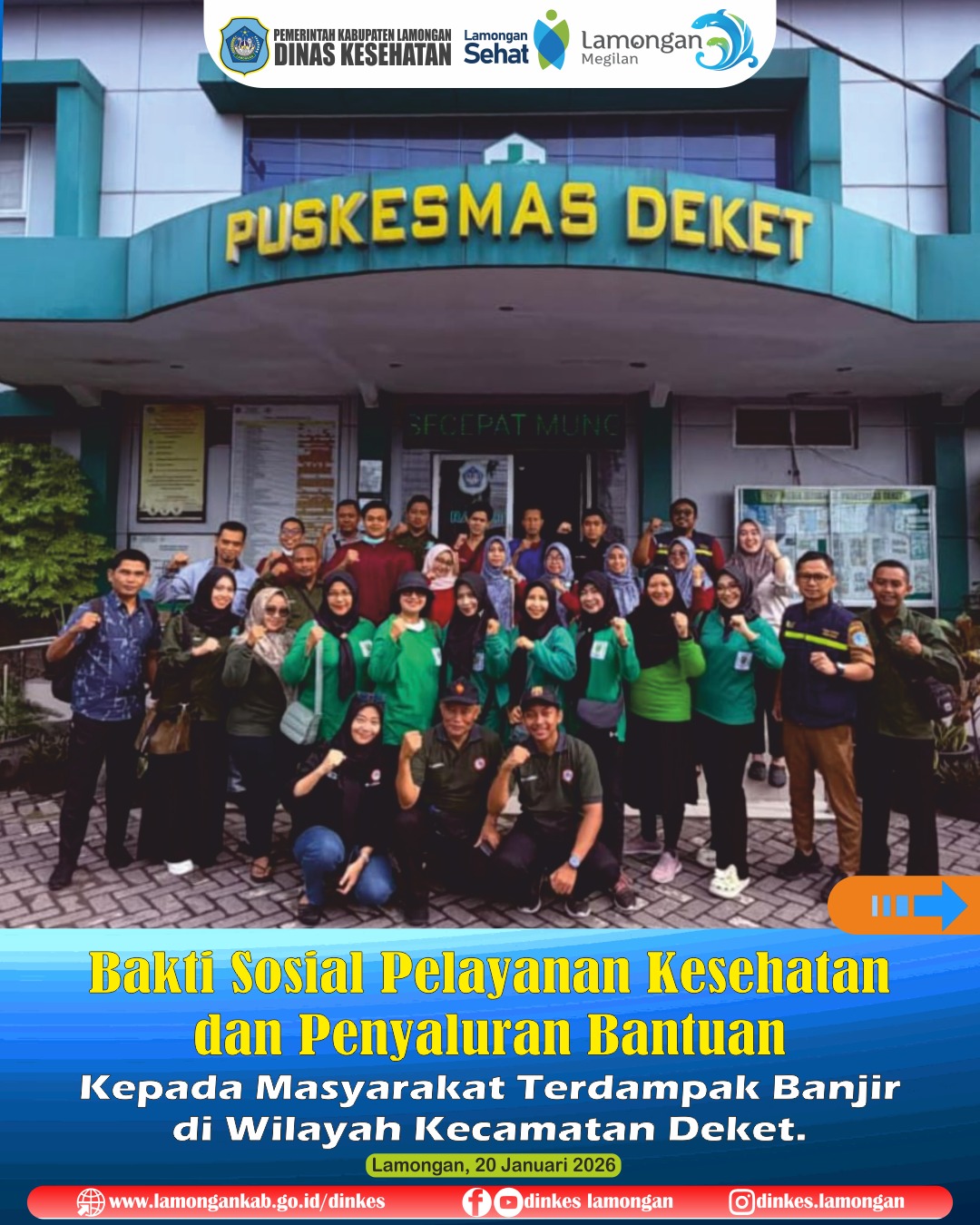 Foto: Bakti Sosial Pelayanan Kesehatan dan Penyaluran Bantuan bagi Masyarakat Terdampak Banjir di Kecamatan Deket.