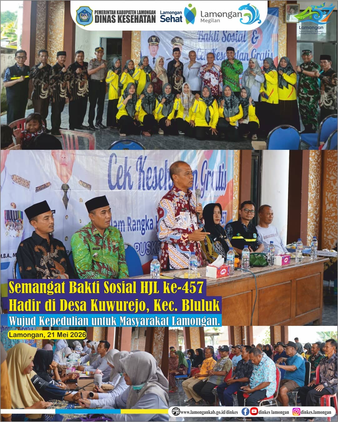Foto: Semangat Bakti Sosial HJL ke-457 Hadir di Desa Kuwurejo, Wujud Kepedulian untuk Masyarakat Lamongan.