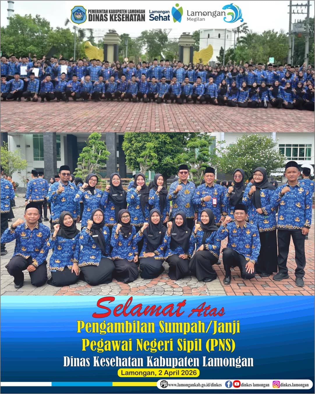 Foto: Selamat & Sukses Pelantikan CPNS Dinkes Lamongan 🎉