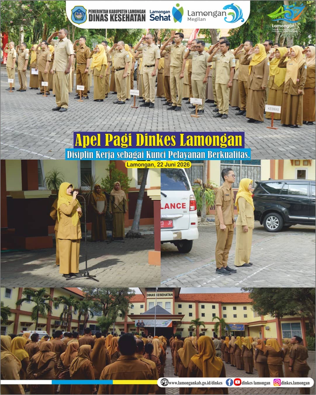 Foto: Apel Pagi Dinkes Lamongan, Disiplin Kerja sebagai Kunci Pelayanan Berkualitas.