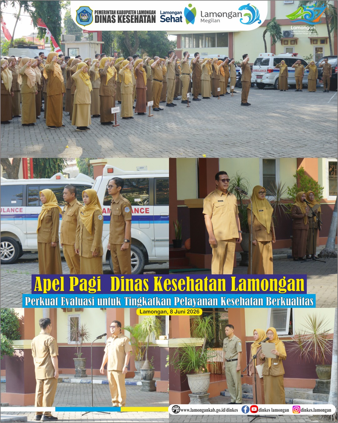 Foto: Apel Pagi Dinas Kesehatan Lamongan Perkuat Evaluasi untuk Tingkatkan Pelayanan Kesehatan Berkualitas.