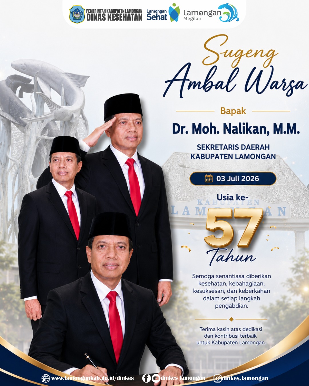 Foto: Sugeng Ambal Warsa Bapak Dr. Moh. Nalikan, M.M. Sekretaris Daerah Kabupaten Lamongan.