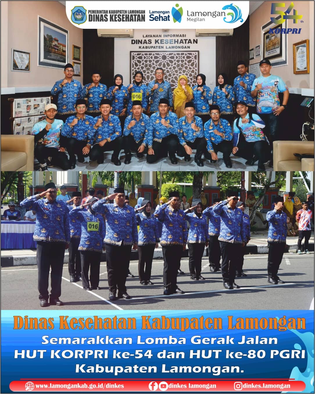 Foto: Dinas Kesehatan Kabupaten Lamongan Semarakkan Lomba Gerak Jalan HUT KORPRI ke-54 dan HUT PGRI ke-80 2025.