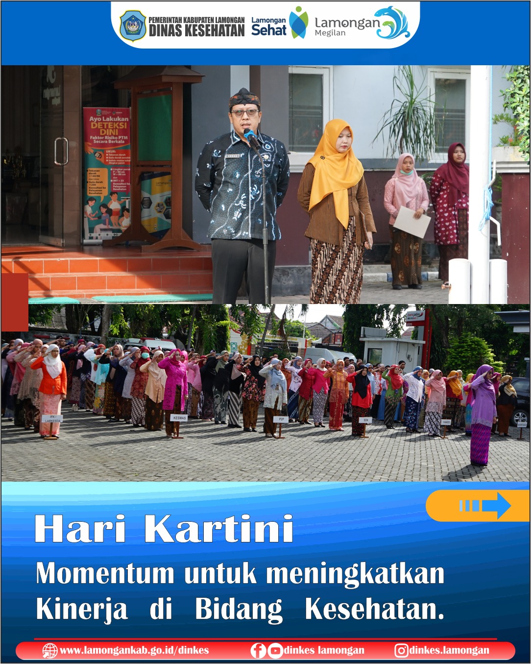 Dinas Kesehatan Kabupaten Lamongan gelar apel untuk peringati Hari Kartini 2025.