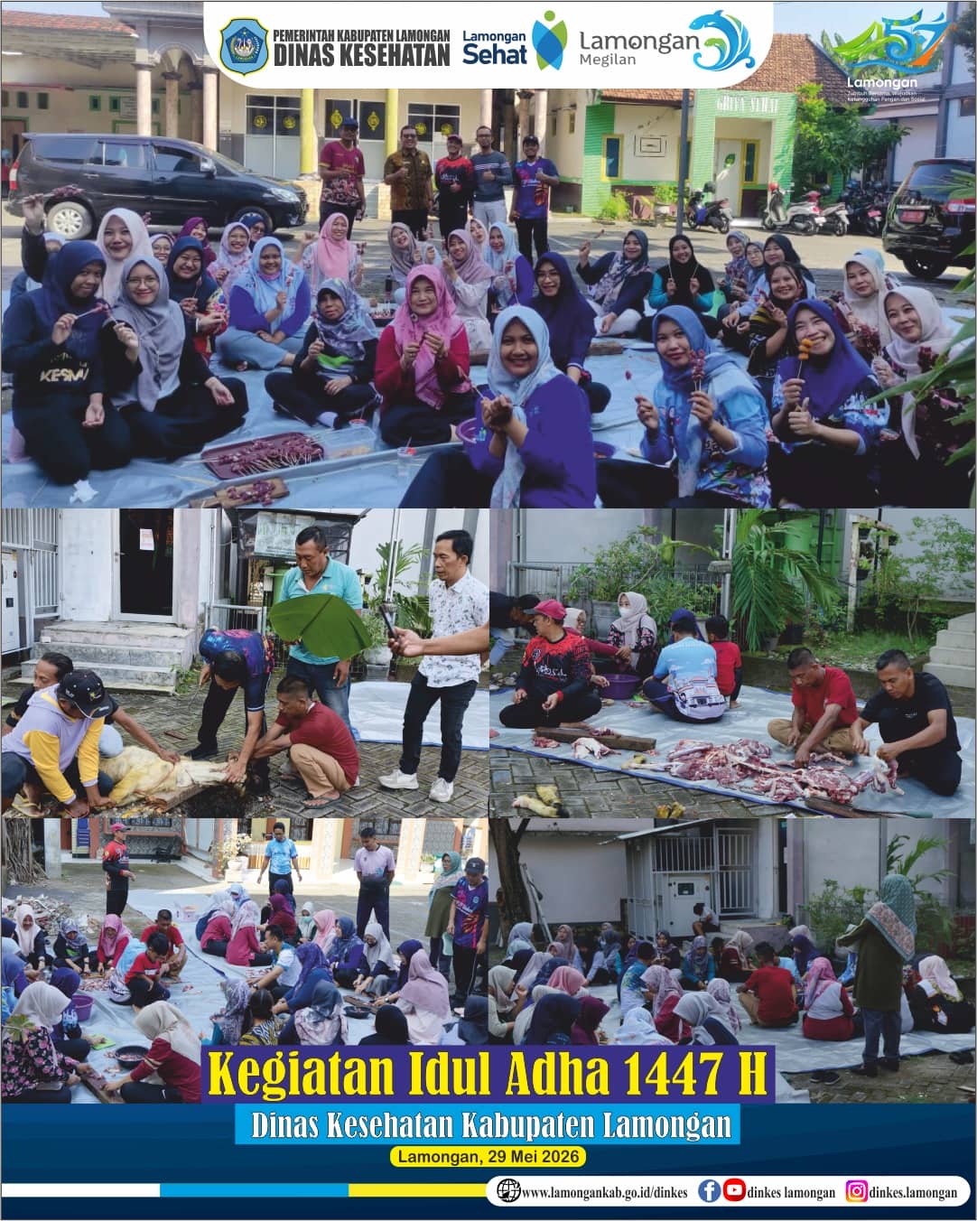 Foto: Kegiatan Idul Adha 1447 H Hangatnya Kebersamaan Idul Adha di Dinkes Lamongan 🤍🐄