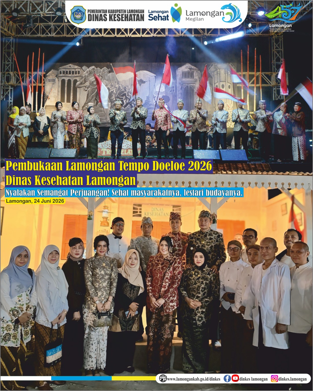 Foto: Dinkes Lamongan Meriahkan Lamongan Tempo Doeloe 2026, Nyalakan Semangat Perjuangan.