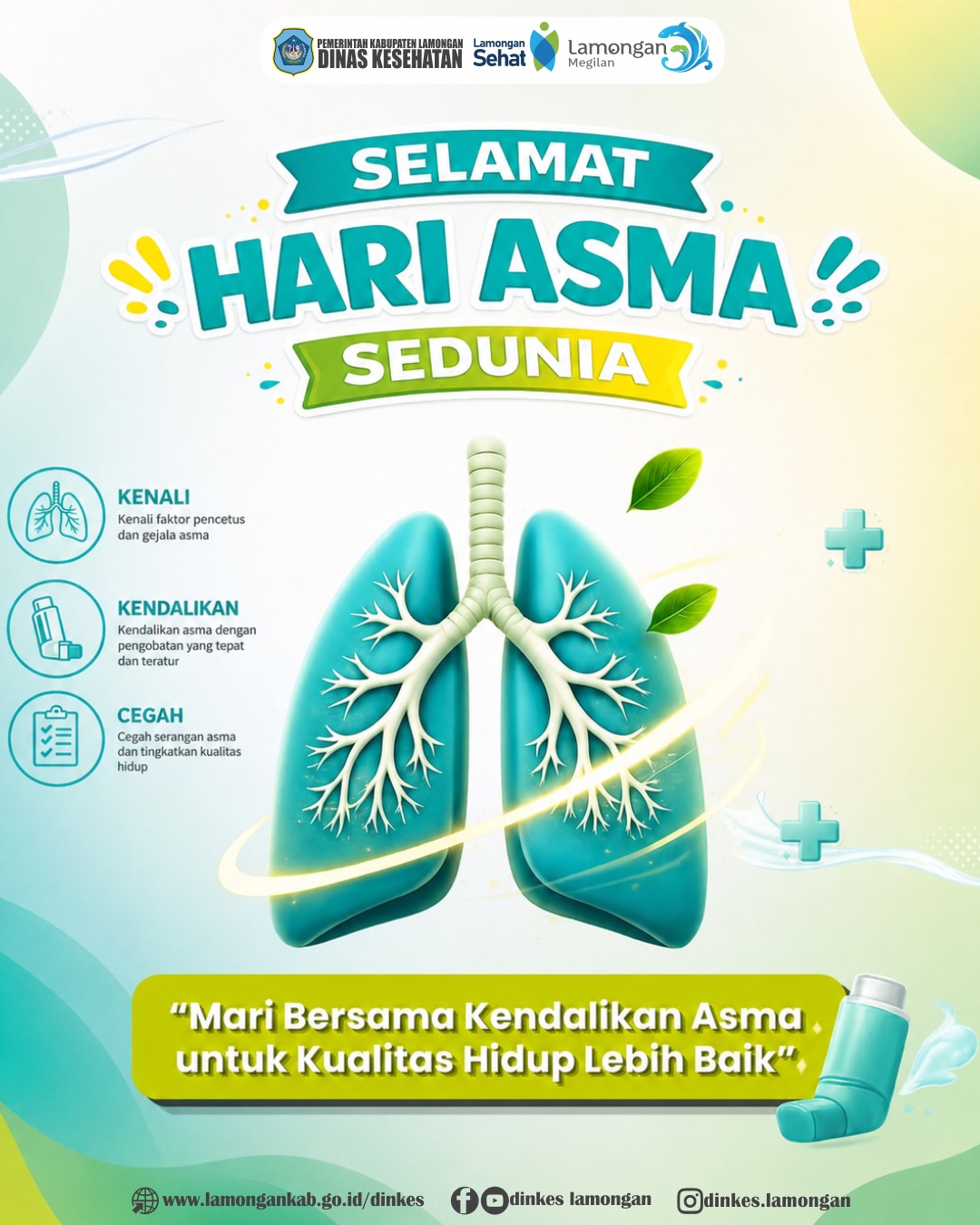 Foto: “Kendalikan Asma untuk Mewujudkan Masyarakat Lamongan Sehat” 🌍💙 Selamat Hari Asma Sedunia.