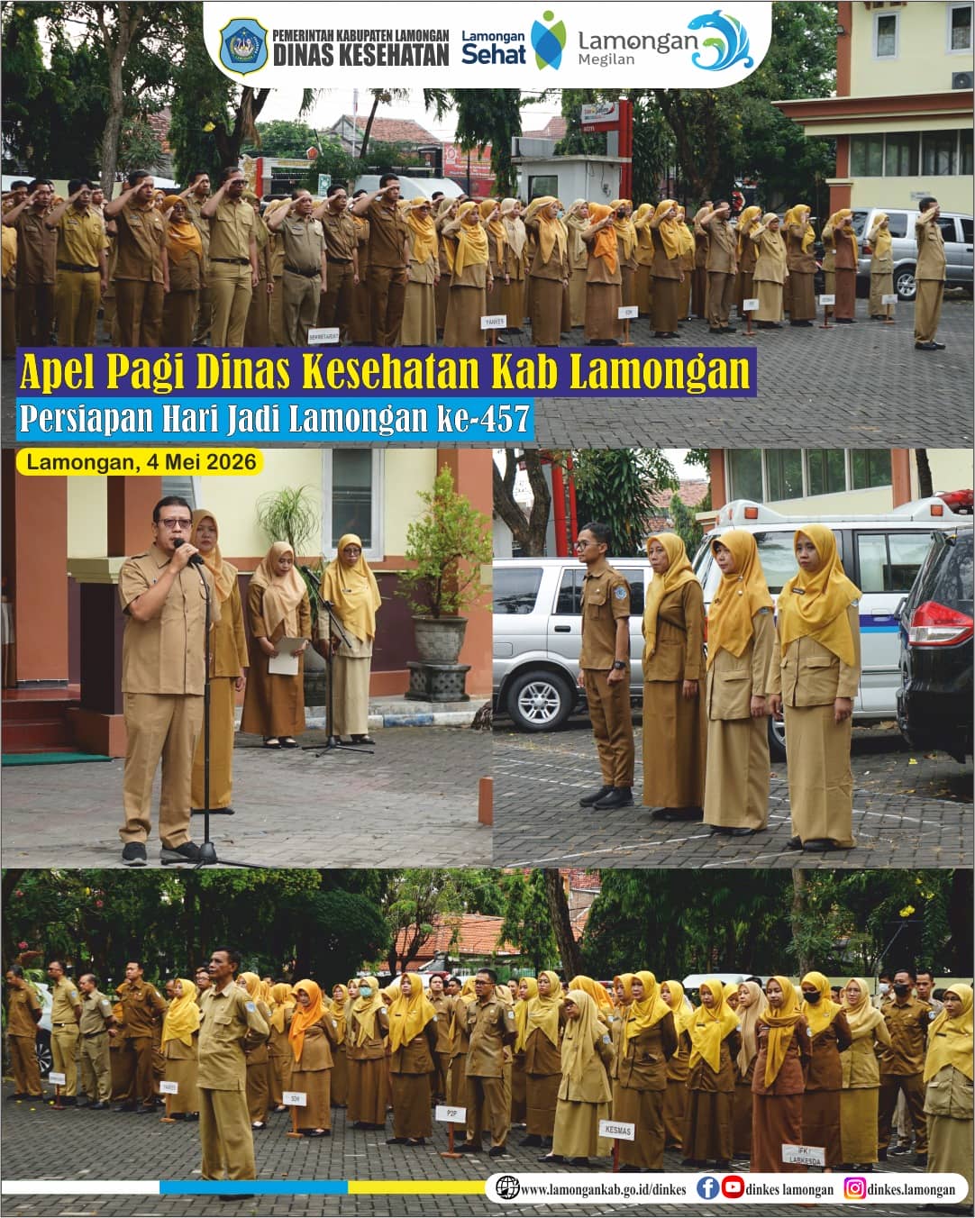 Foto: 🌅 Apel Pagi Dinas Kesehatan: Persiapan Hari Jadi Lamongan ke-457 serta Antisipasi Cuaca.