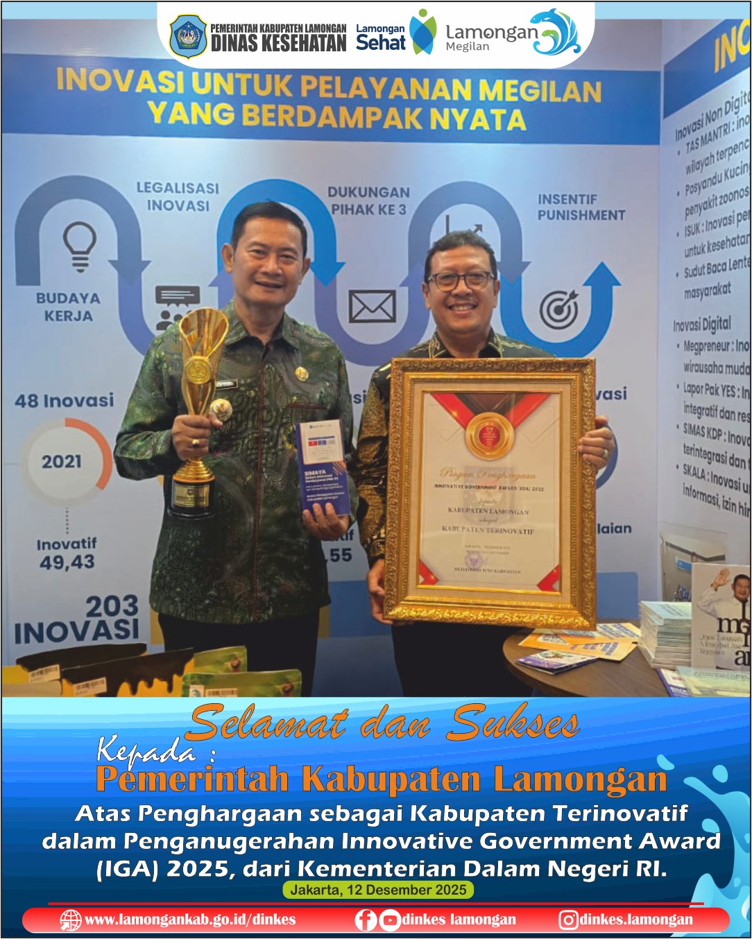 Foto: INOVASI LASERKU dan SIMAYA Antar Lamongan Jadi Kabupaten Terinovatif.