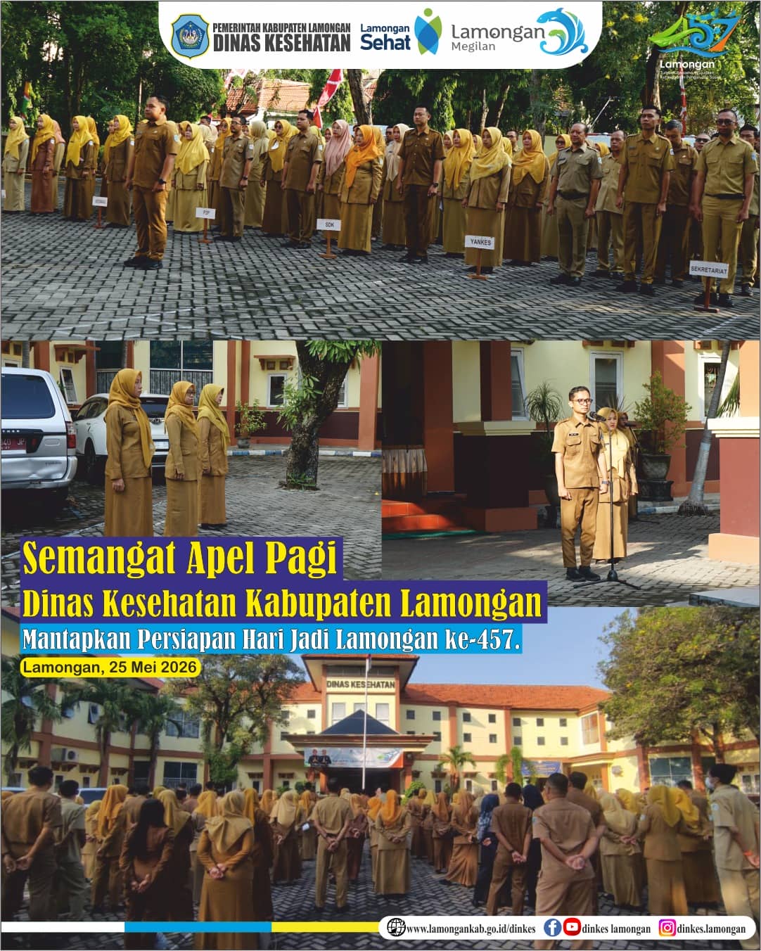 Foto: Semangat Apel Pagi Dinas Kesehatan Kabupaten Lamongan: Mantapkan Persiapan Hari Jadi Lamongan ke-457.