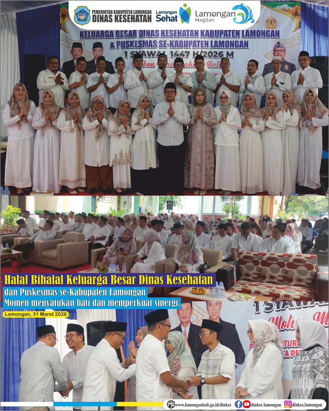 HALAL BI HALAL KELUARGA BESAR DINAS KESEHATAN KABUPATEN LAMONGAN DAN PUSKESMAS SE-KABUPATEN LAMONGAN TAHUN 1447 H / 2026 M.